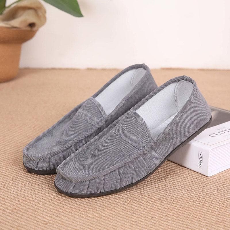 Men's Shoes Men's Canvas Shoes One Foot Stirrup Loafers Men's Casual Shoes 44 grey