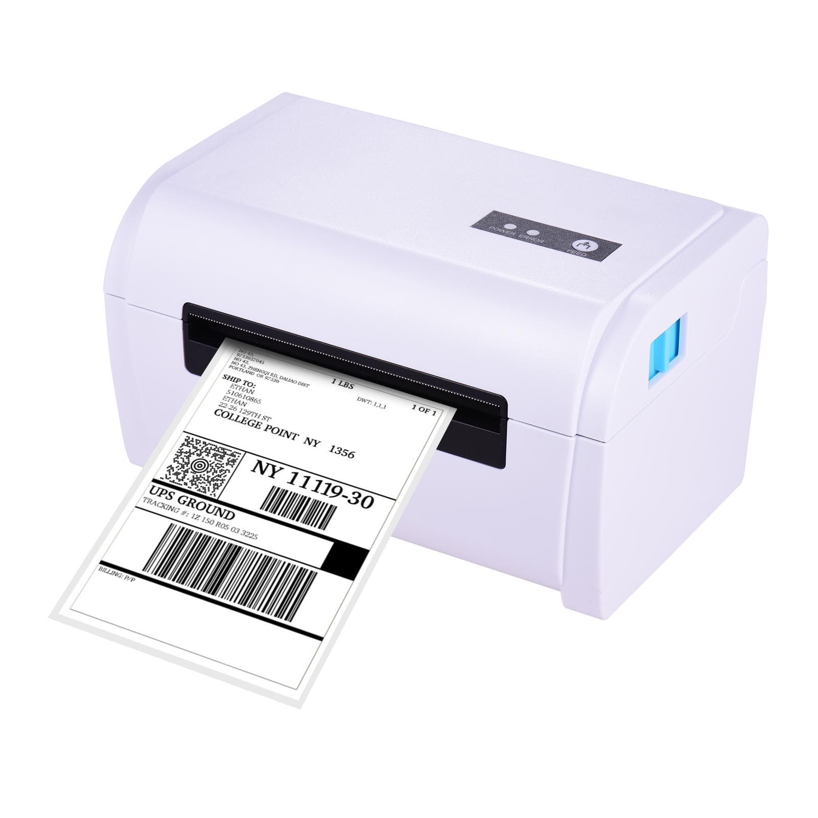 Desktop Thermal Label Printer for 4x6 Shipping Package Label Maker 160mm/s High Speed USB&BT USB connect UK white