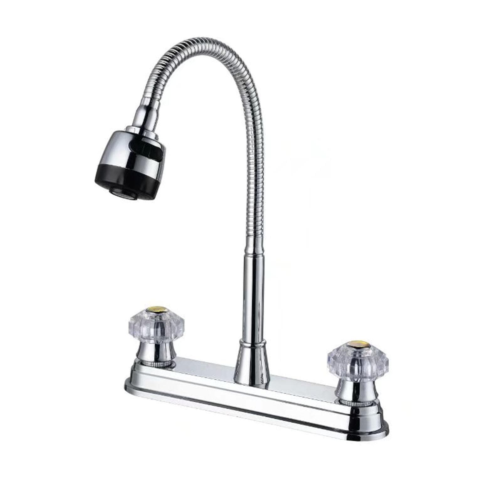 Kitchen Sink Faucet with Pull Down Sprayer Cold and Hot Water Brushed Stainless Steel Faucet Water