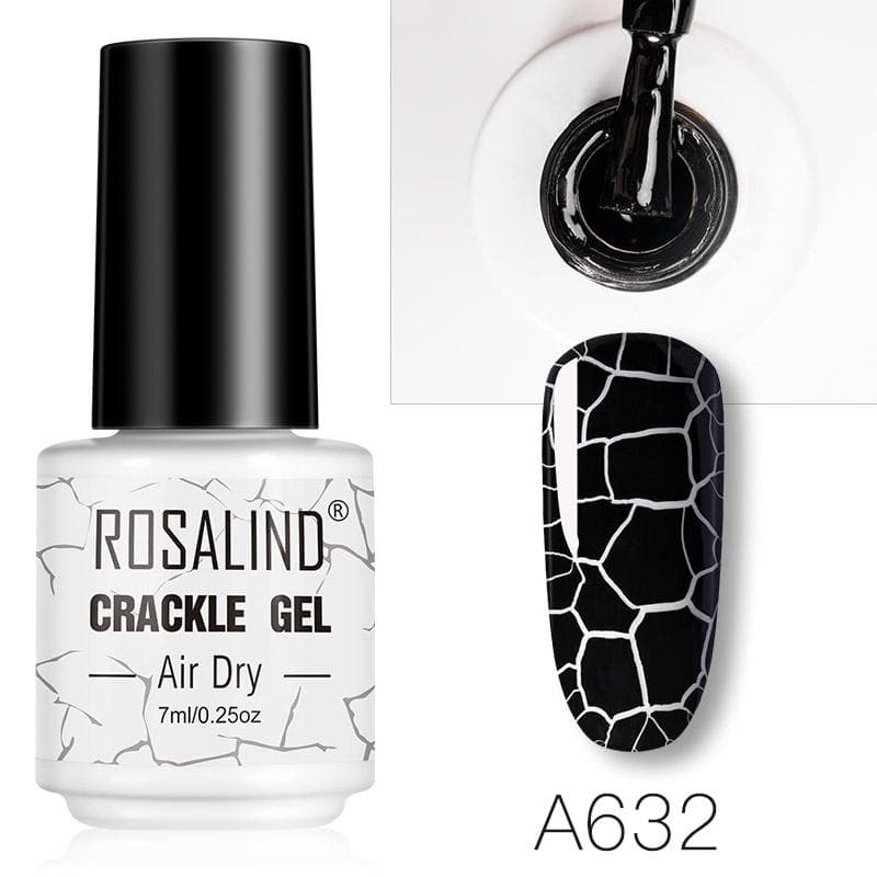ROSALIND Whit Glass Bottle Crack Gel Nail Polish Air Dry Nail Polish Fashion Nail Art Design