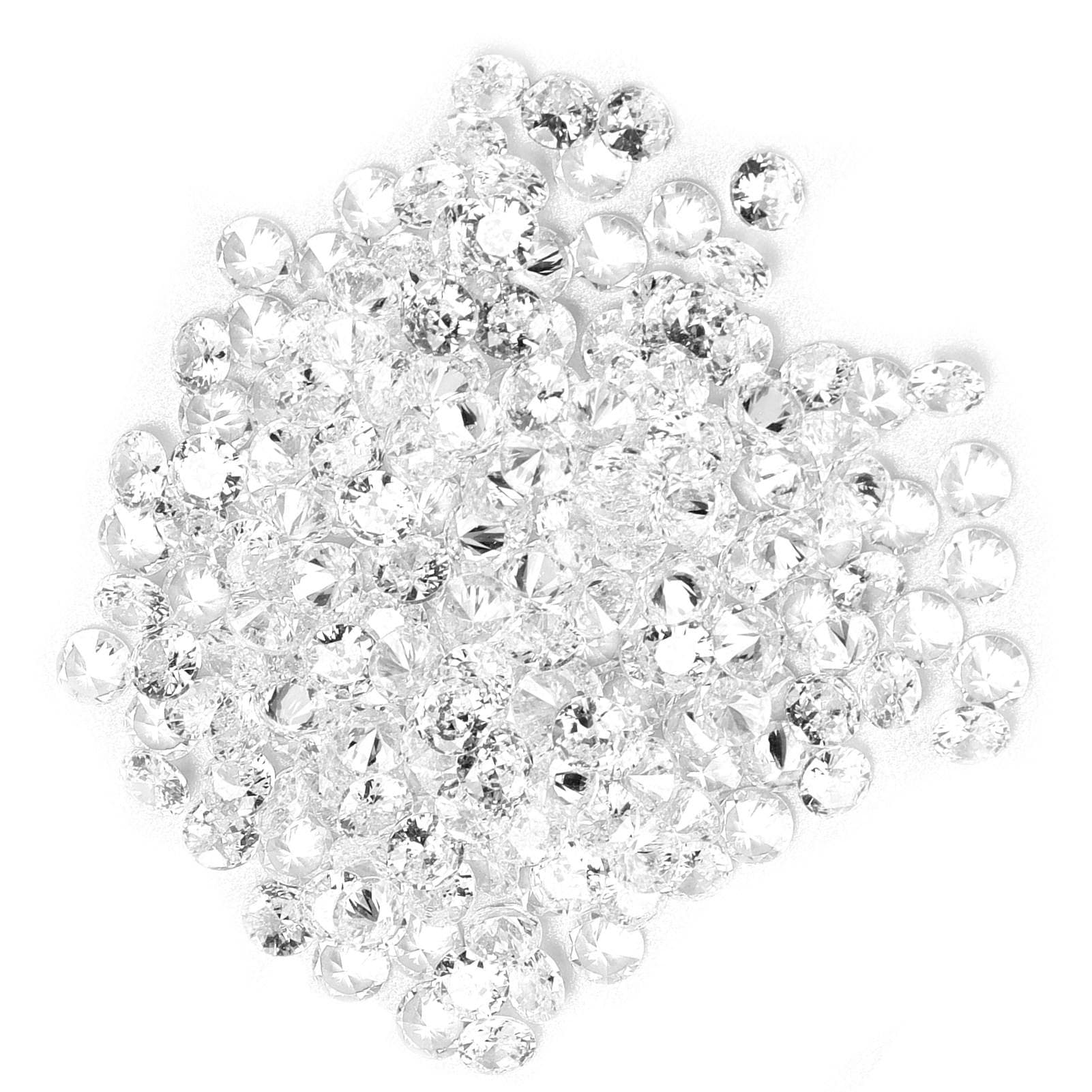 200pcs Fake Diamonds DIY Artificial Transparent White Loose Diamonds Gems for Men Women Jewelry