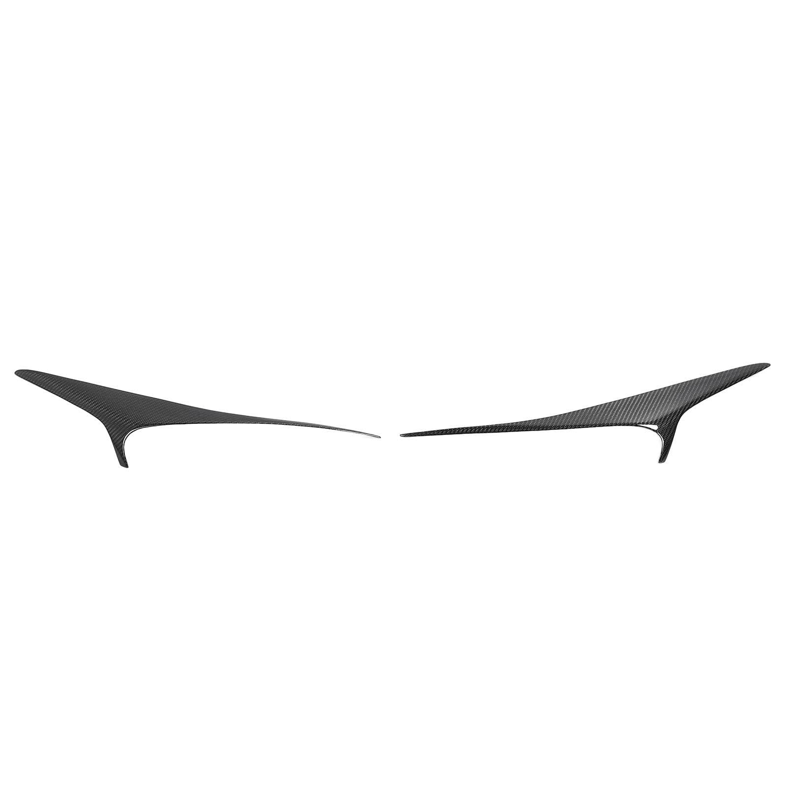 2PCS Front Headlight Eyebrow Cover Carbon Fiber Car Exterior Trim Replacement for Kia Stinger 2018