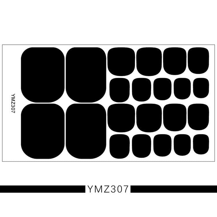 1PC Solid Color Toenail Polish Stickers Full Cover Waterproof Toe Nail Patch Eco-friendly Long Lasting Toenail Decals Sticker(YMZ277-YMZ308)