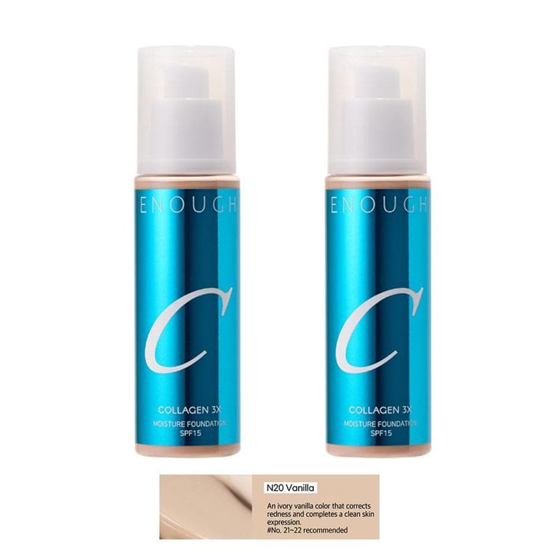 ENOUGH COLLAGEN 3X Moisture Foundation SPF 100mL (30 Options) #N20 Vanilla x 2PCS
