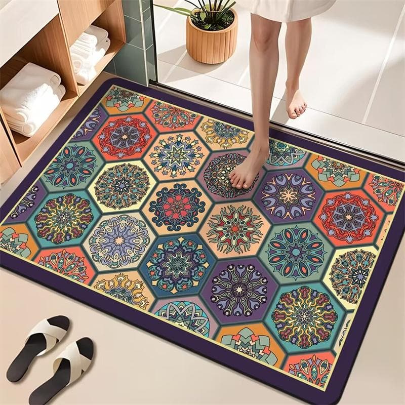 Super Absorbent Bath Floor Mat Anti Slip Bathroom Carpet Toilet Carpet Door Foot Mats Bath Non-slip Rubber Shower Rug Pad 40×60cm