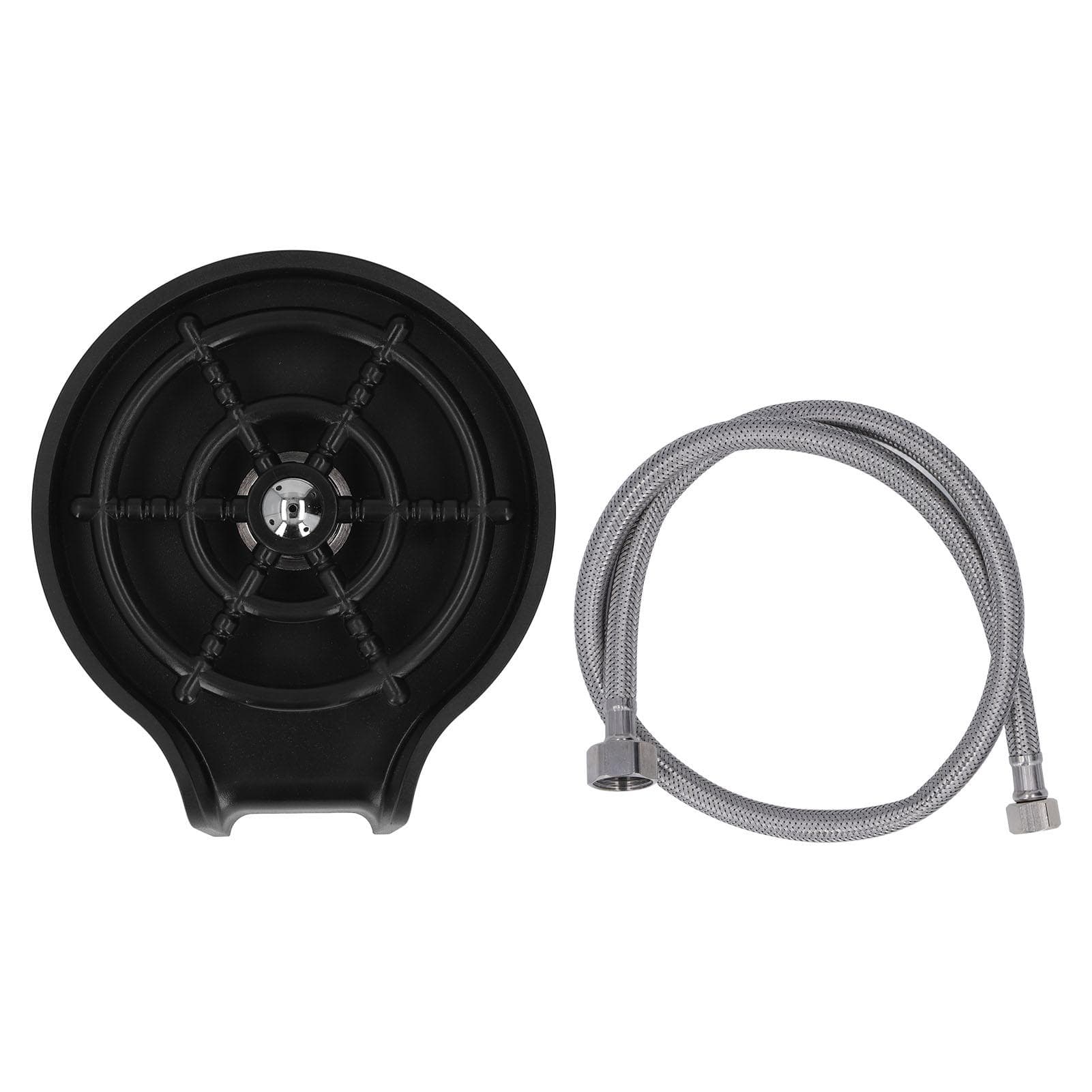 High Pressure Sink Glass Rinser Bar Automatic Cup Washer Kit with ABS Base 80cm Hose Silver black
