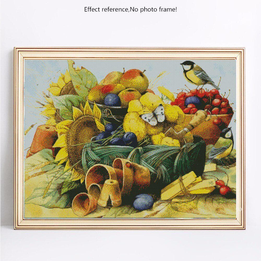 Diamond Embroidery Full Display Fruit Diamond Mosaic Sale Plant Diamond Painting Round 20X30