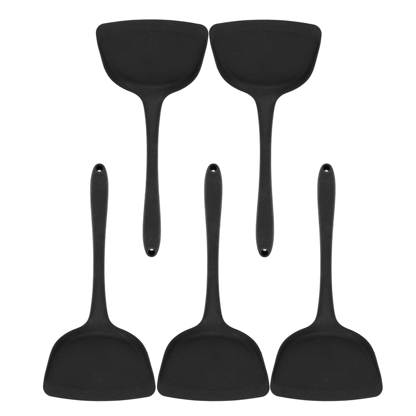 5Pcs Cooking Spatula with Hanging Hole Ergonomic Prevent Scalding Chinese Silicone Spatula for black