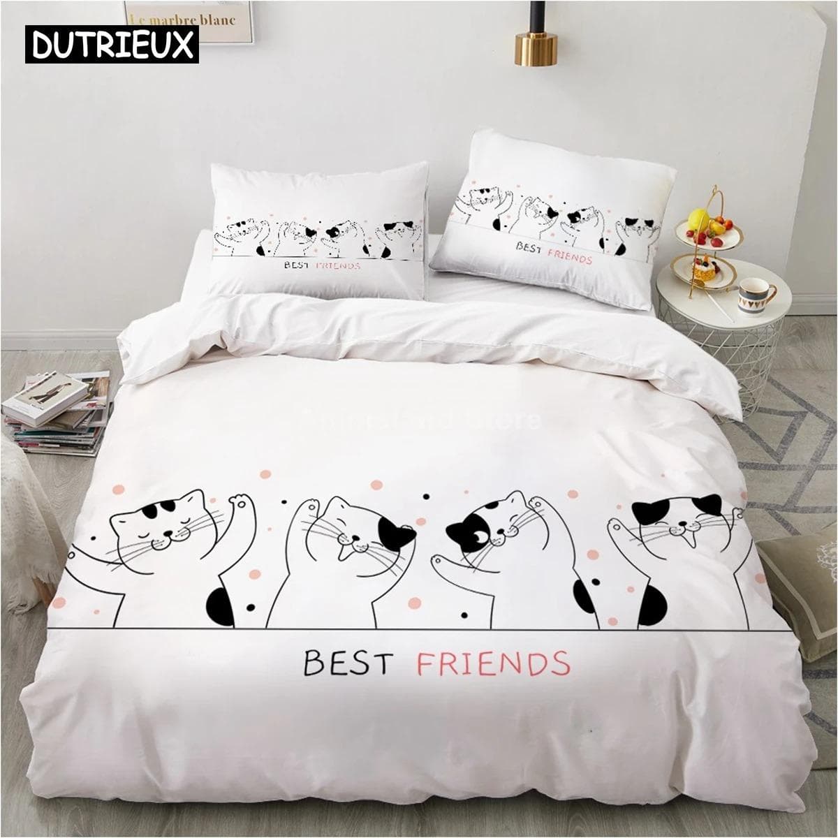 Cartoon Love Cats Bedding Set Animal 3d Bed Linen Quilt Duvet Cover Sets Home Textile Decor Twin Single Queen King Size Fashion 70x133cm 2pcs