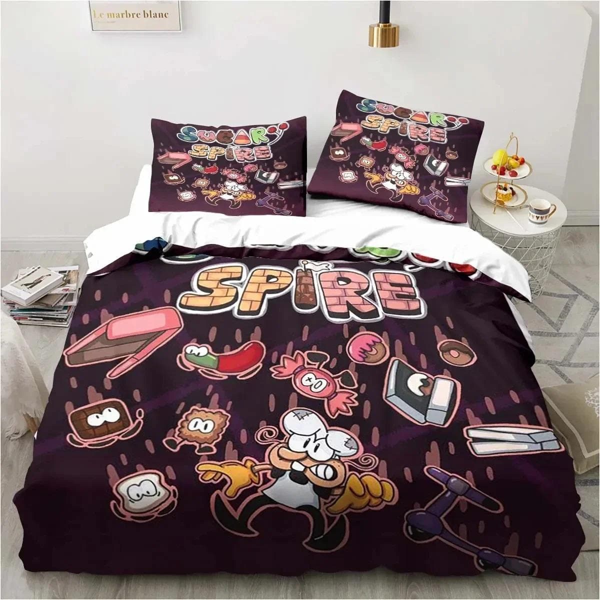 Pizza Tower Classic Pixel Style Game Bedding Set Duvet Cover Bed Set Quilt Cover Pillowcase Comforter king Queen Size Boys Adult EU SuperKing 260x220