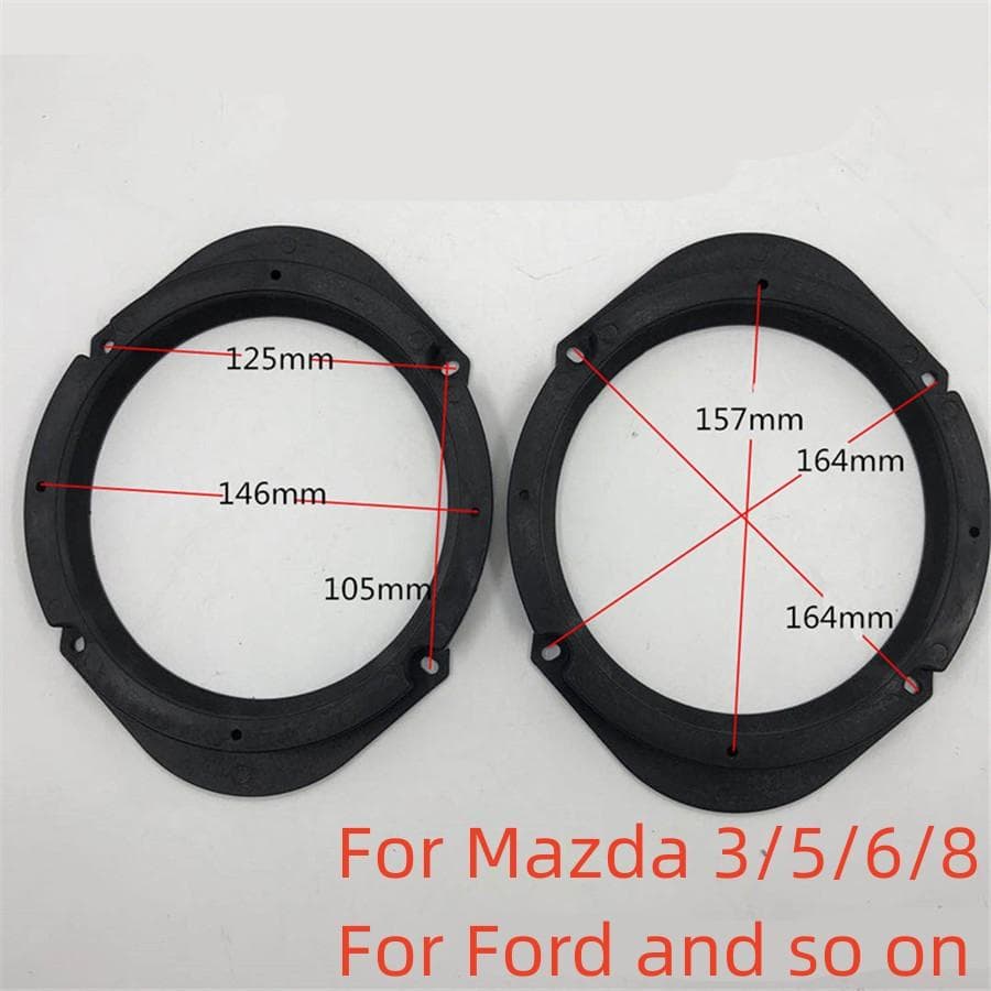 2x Car Speaker Spacer Adapter Black For Mazda 3 5 6 8 Ford Convert 5 x7 to 6.5