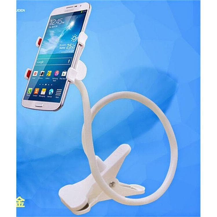 360 Rotating Flexible Arm Phone Holder Desktop Bed Lazy Tablet Clip Bracket Mobile Stand Support 73 cm white