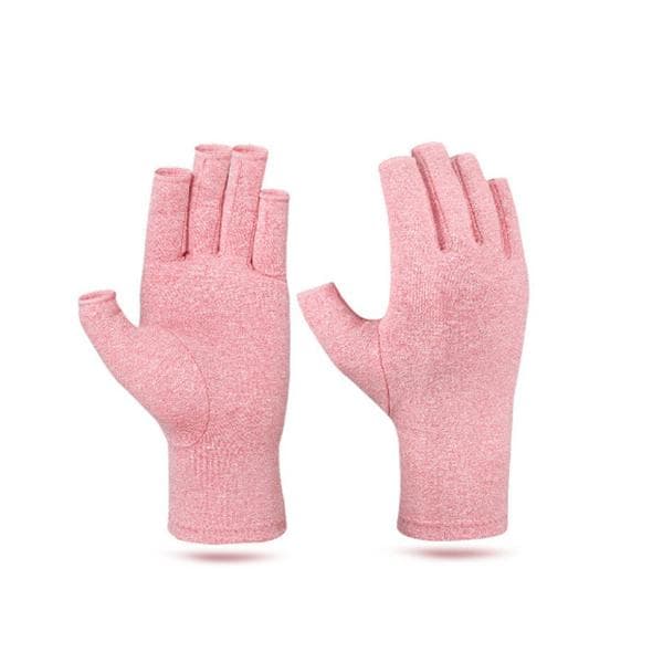 1 Pair Compression Gloves Wrist Support Joint Pain Relief Hand Brace Women Men Therapy Wristband Compression Gloves M (17-20CM) pink