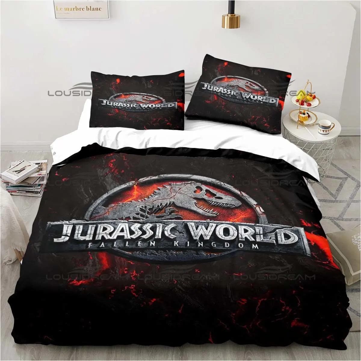 Jurassic Park Bedding Dinasours Twin Bedding Set 3 Piece Comforter Set Bed Duvet Cover Double King Cover Home Textile EU Double 200x200cm