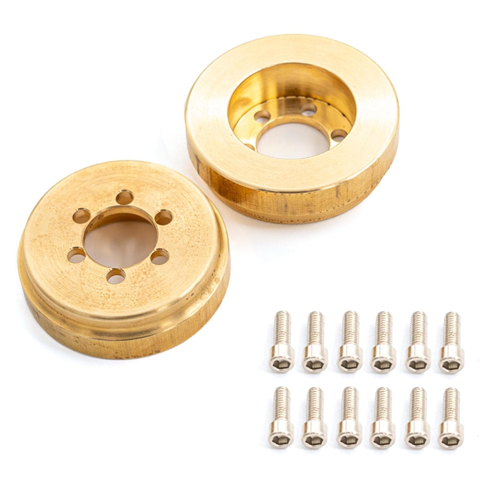 2PCS Brass Internal Wheel Weight Block replacement for 1/10 TRAX4 90046 90047 Remote Control gold