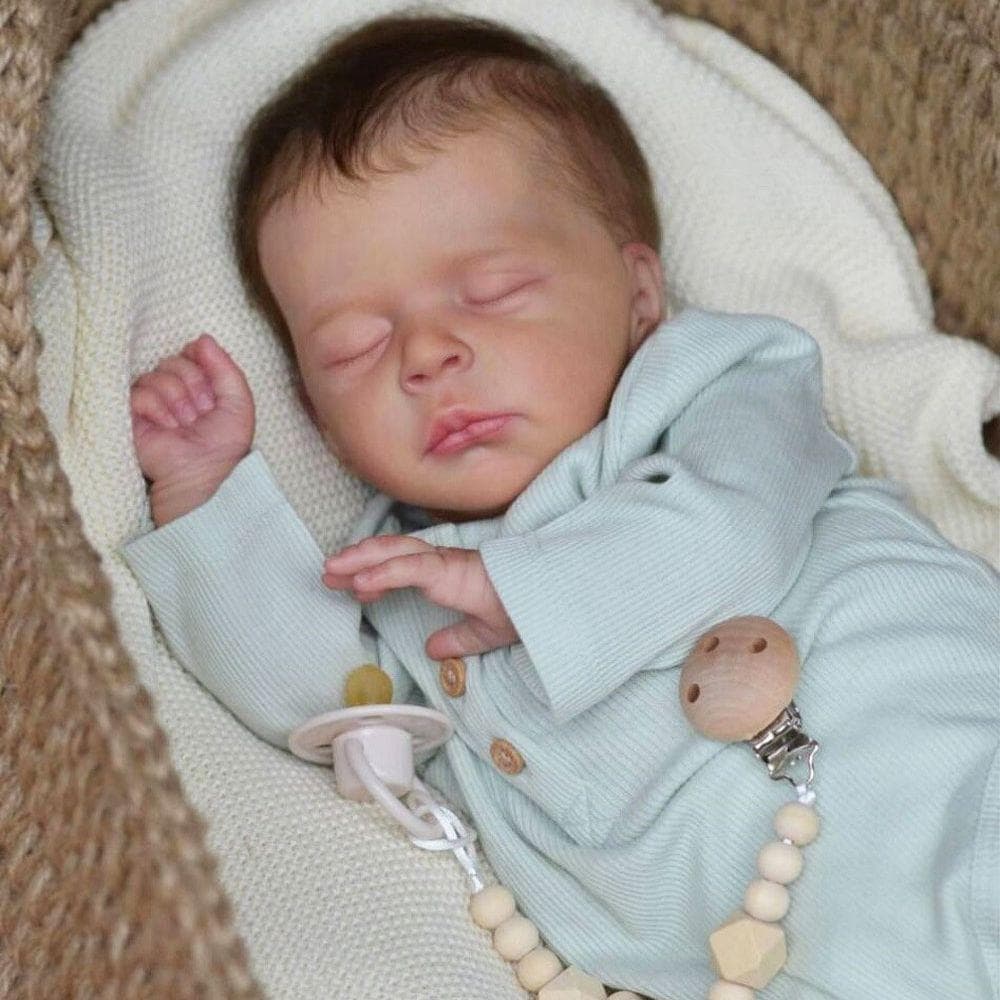 Reborn Baby Doll with 3D-Paint Skin Soft Silicone 50cm Like Real Sleeping Toy For Boy and Girl Growth Partner Handmade Art Bebe With Vein Finished doll