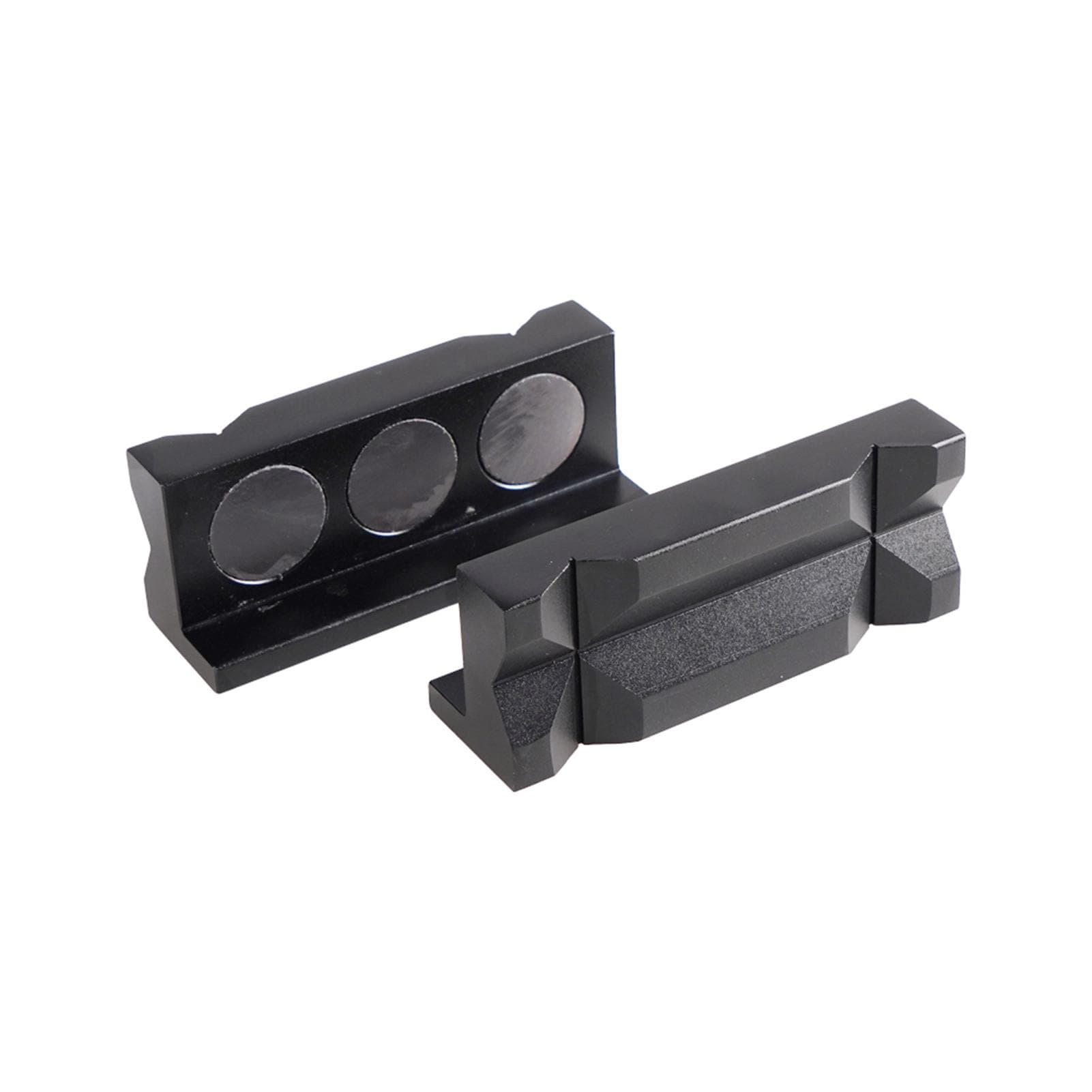 Vise Jaws Pads, 4'' Multi-Purpose Magnetic Aluminum Vise Jaw Protective Inserts, Set of 2 black