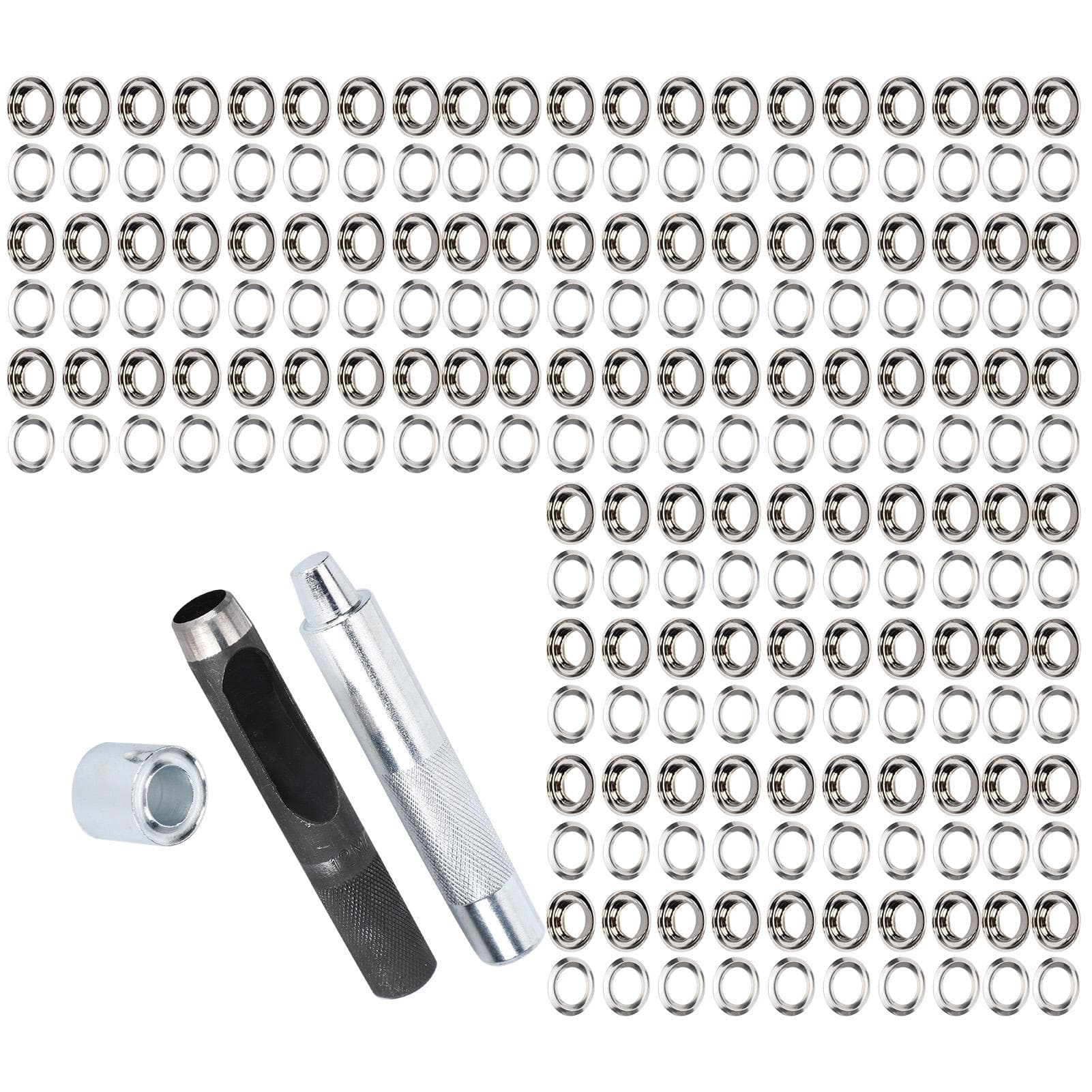 100 Set Grommet Tool Kit Eyelets Brass Hollow Craft Clothing Accessories with Storage Box