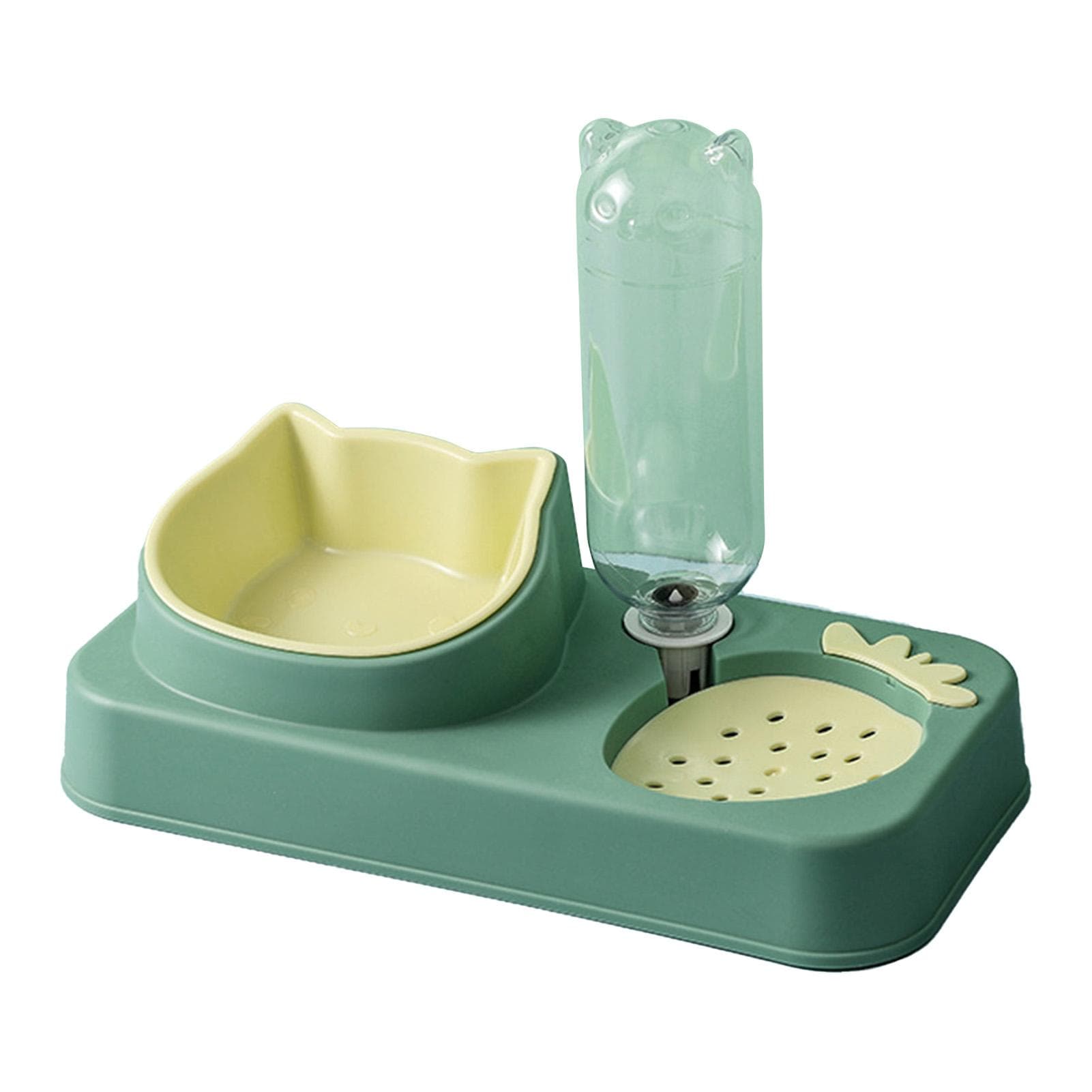 Pet Water Food Bowl Set Automatic Water Dispenser Bottle Anti Spill Design Double Dog Cat Bowls for