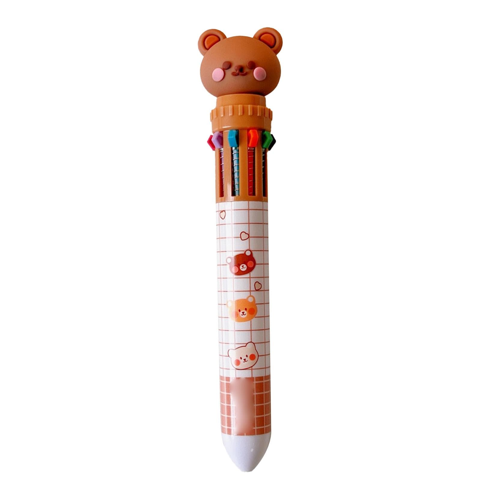 Multi Color Gel Pen Quick Drying Push Button Signature Pen Cute Ballpoint Pen for Student Use