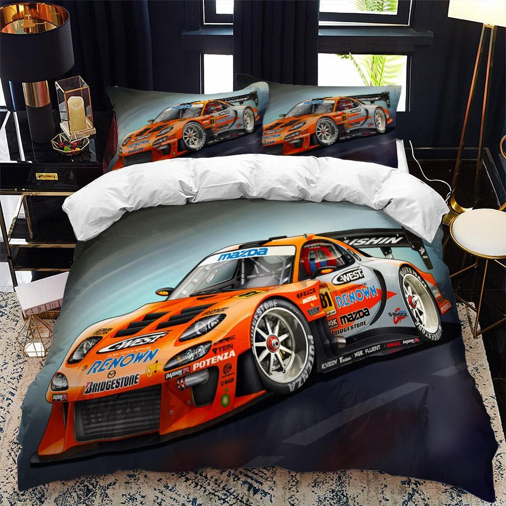 Sports Car Duvet Cover Set Luxury High Quality 3D Printed Bedding 2/3pcs Double Queen King Bedclothes Adults Boys Home Textile EU single(135x200cm)
