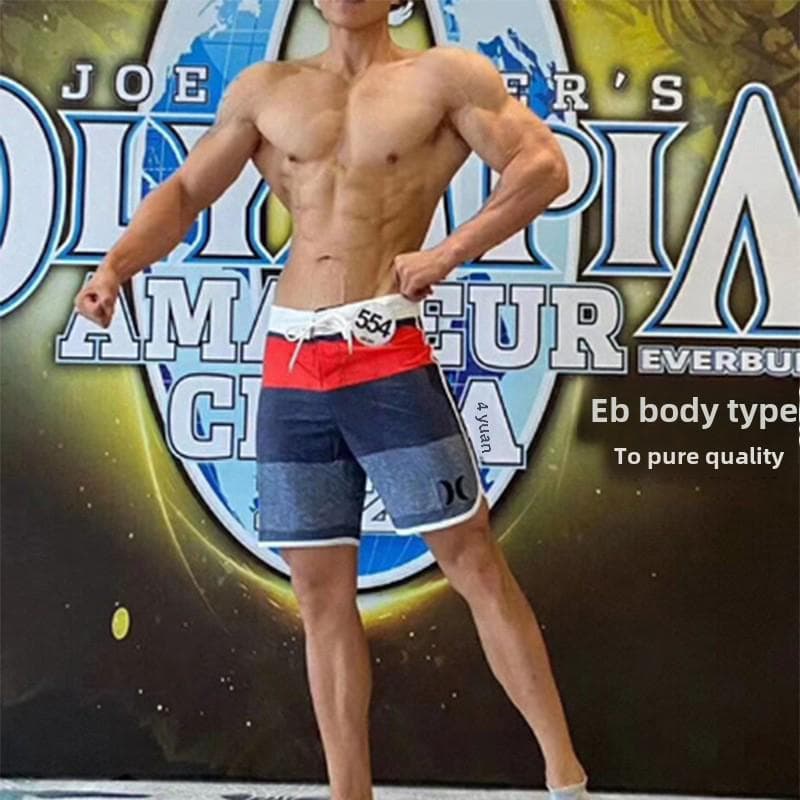 Olympia 2024 Men's Bodybuilding Quick-Dry Shorts for Fitness & Beach Surfing 30