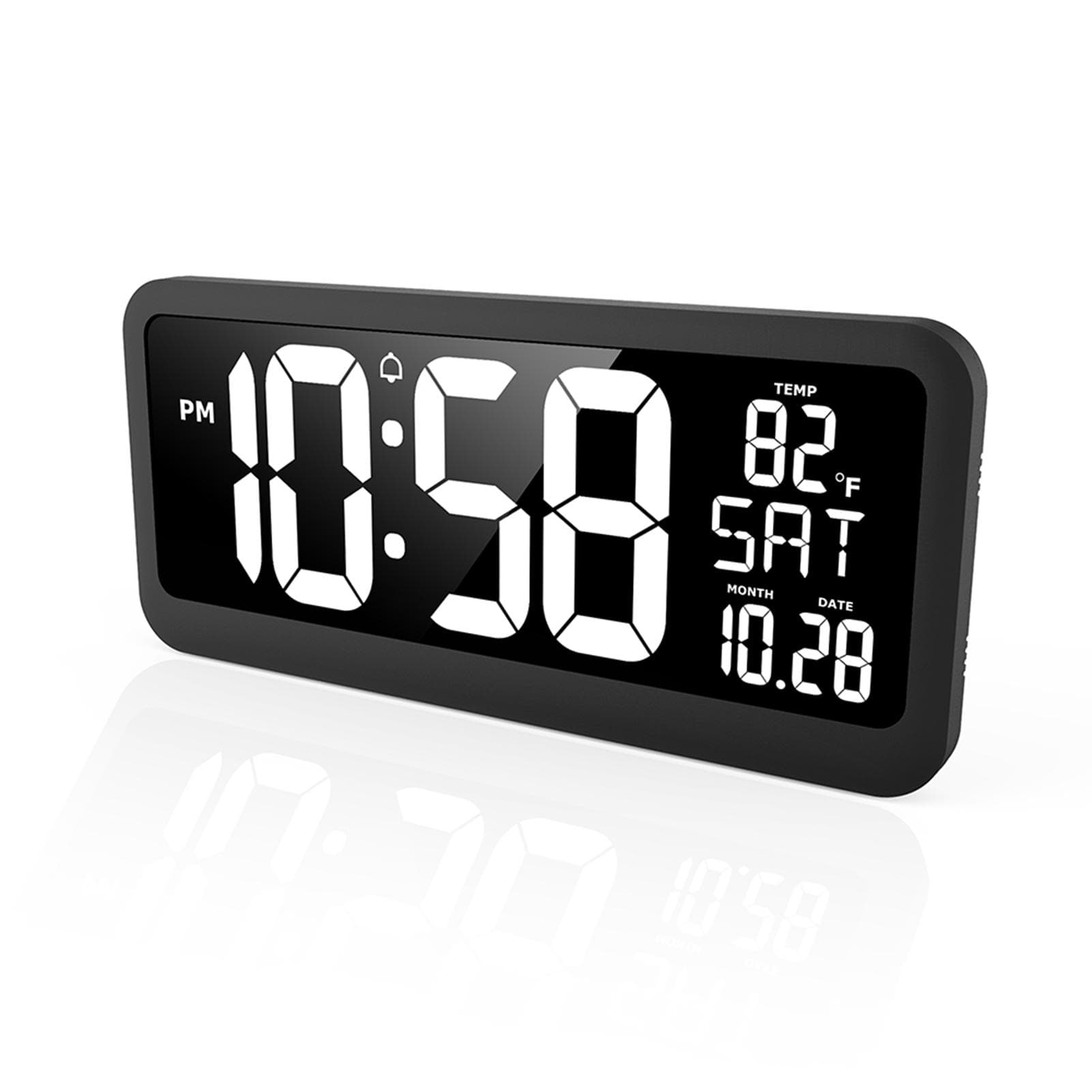 EM3217 Ultra-Clear LED Large Screen XXL Wall Clock Living Room Alarm Clock Temperature Clock with black