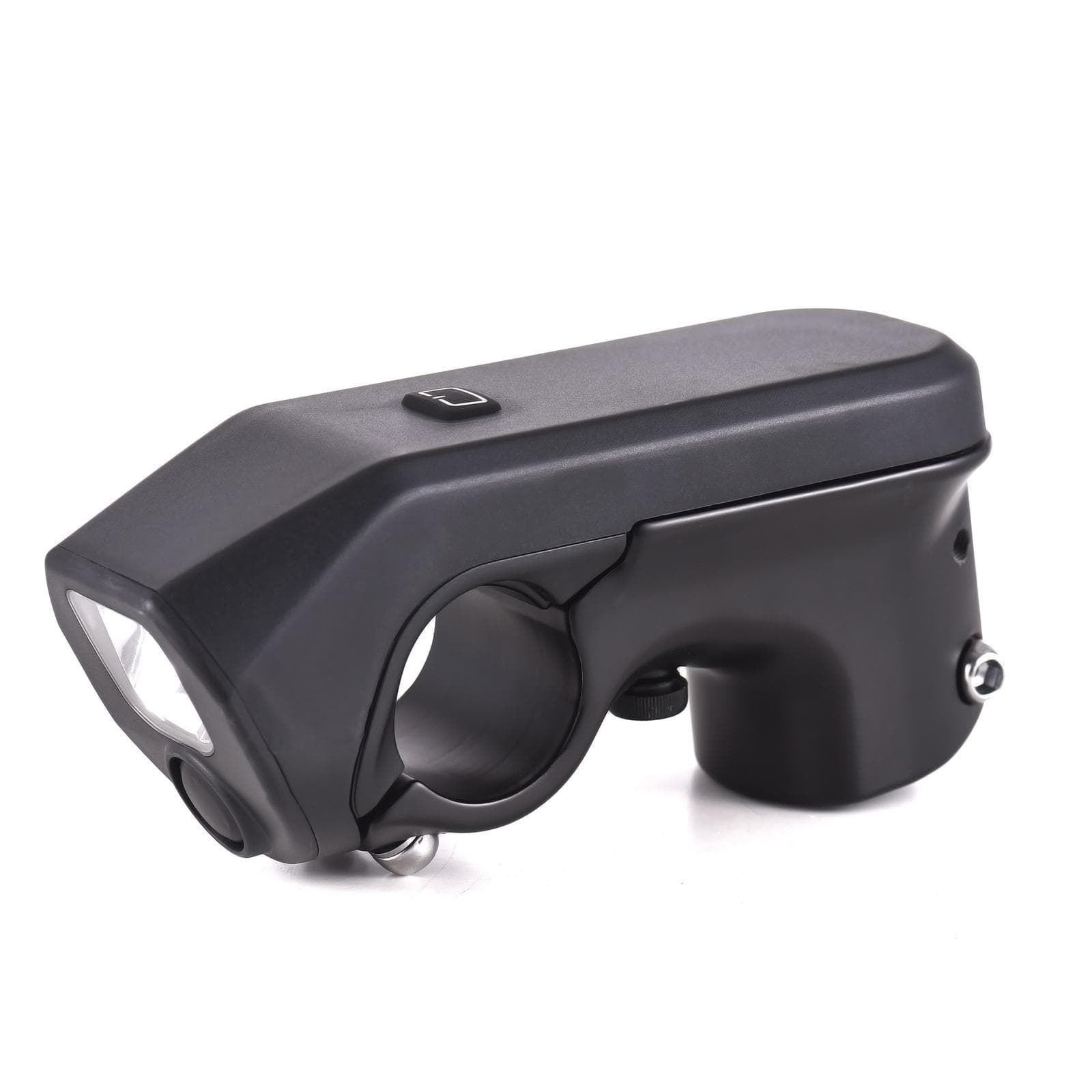 31.8mm Bike Stem 3-in-1 USB Rechargeable Bicycle Handlebar Stem with LED Headlight and Electronic black