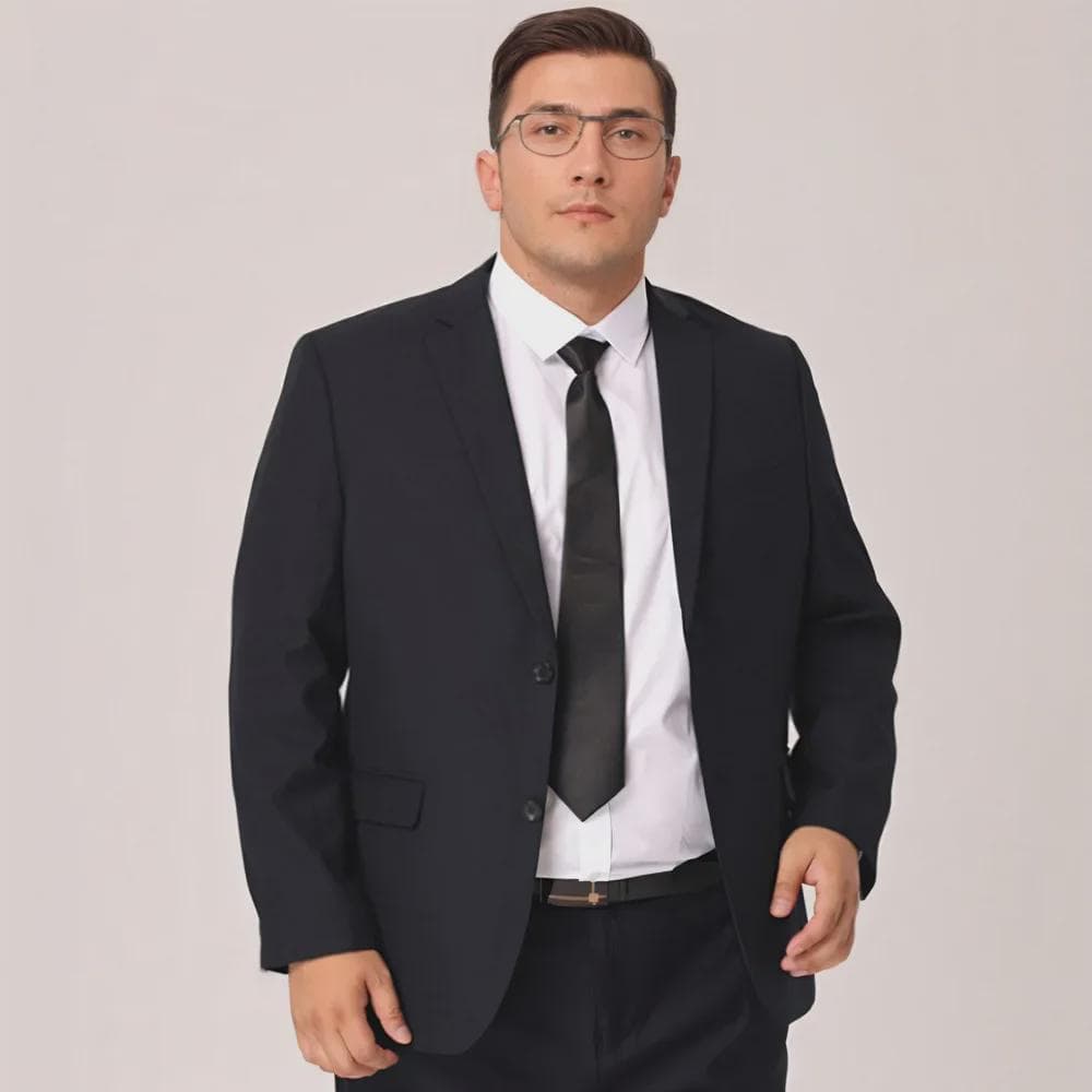 Men's Plus Size Black Suit: Business, Formal, Casual, or Wedding Wear 5XL (200-220 kg)