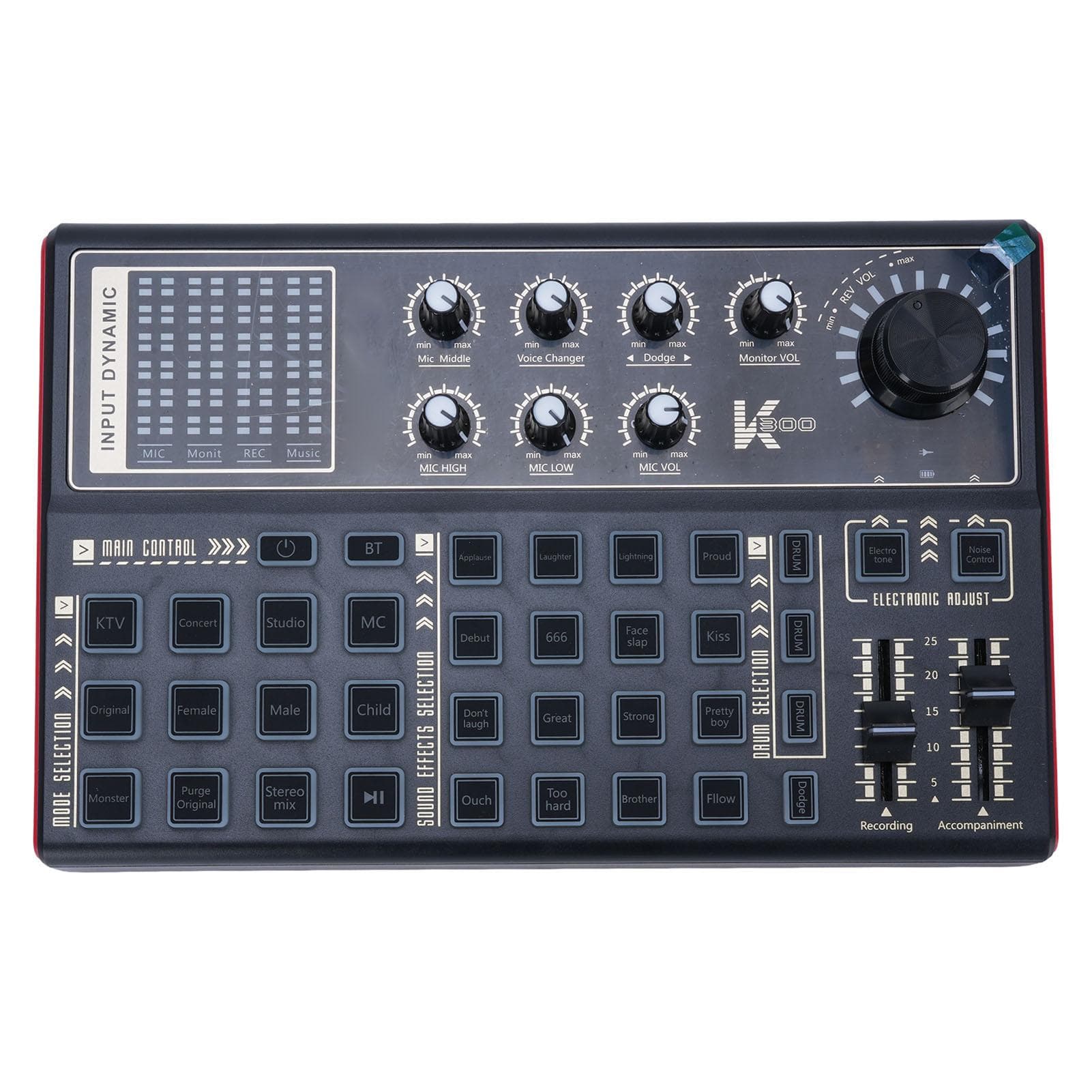 Computer Live Sound Card Multi DJ Mixer Effects Voice Changers LED Lights Sound Board for PC Game