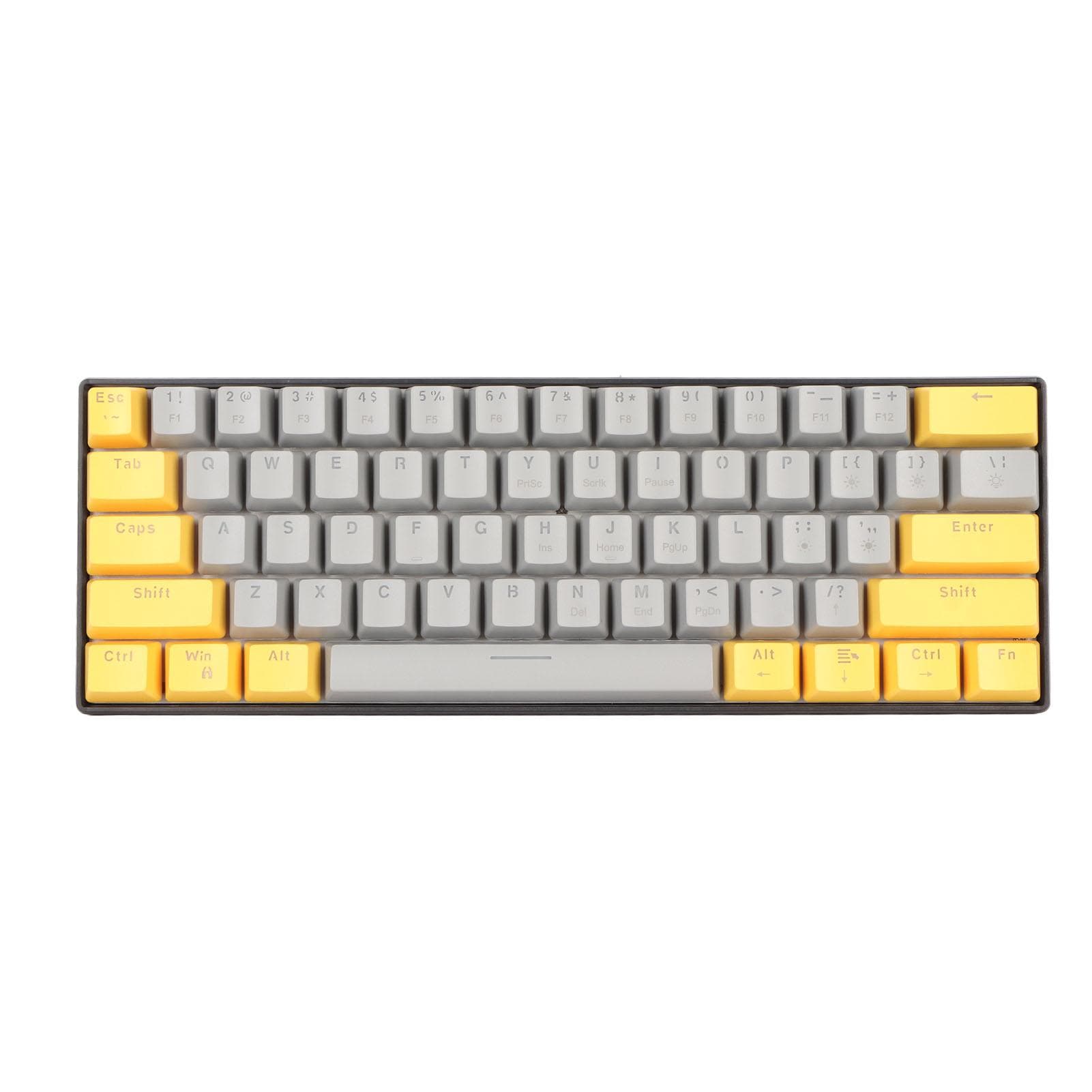 61 Key Mechanical Keyboard Portable Compact 60percent Gaming Keyboard with LED Backlit for Windows PC