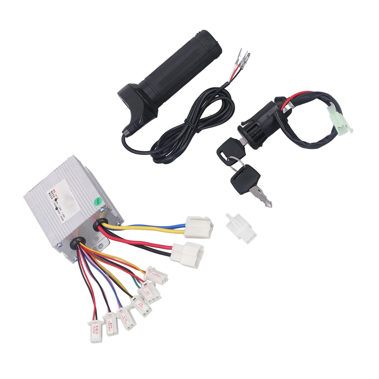 24V 500W Controller Kit with Throttle Twist Grip Heat Dissipatin for Electric Bicycles Tricycles