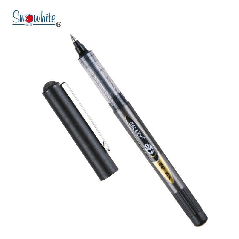 Snow White Quick-Dry 0.38mm Liquid Ballpoint Pen, Refillable, Large-Capacity for Office & Study 0.38mm bullet 155 black