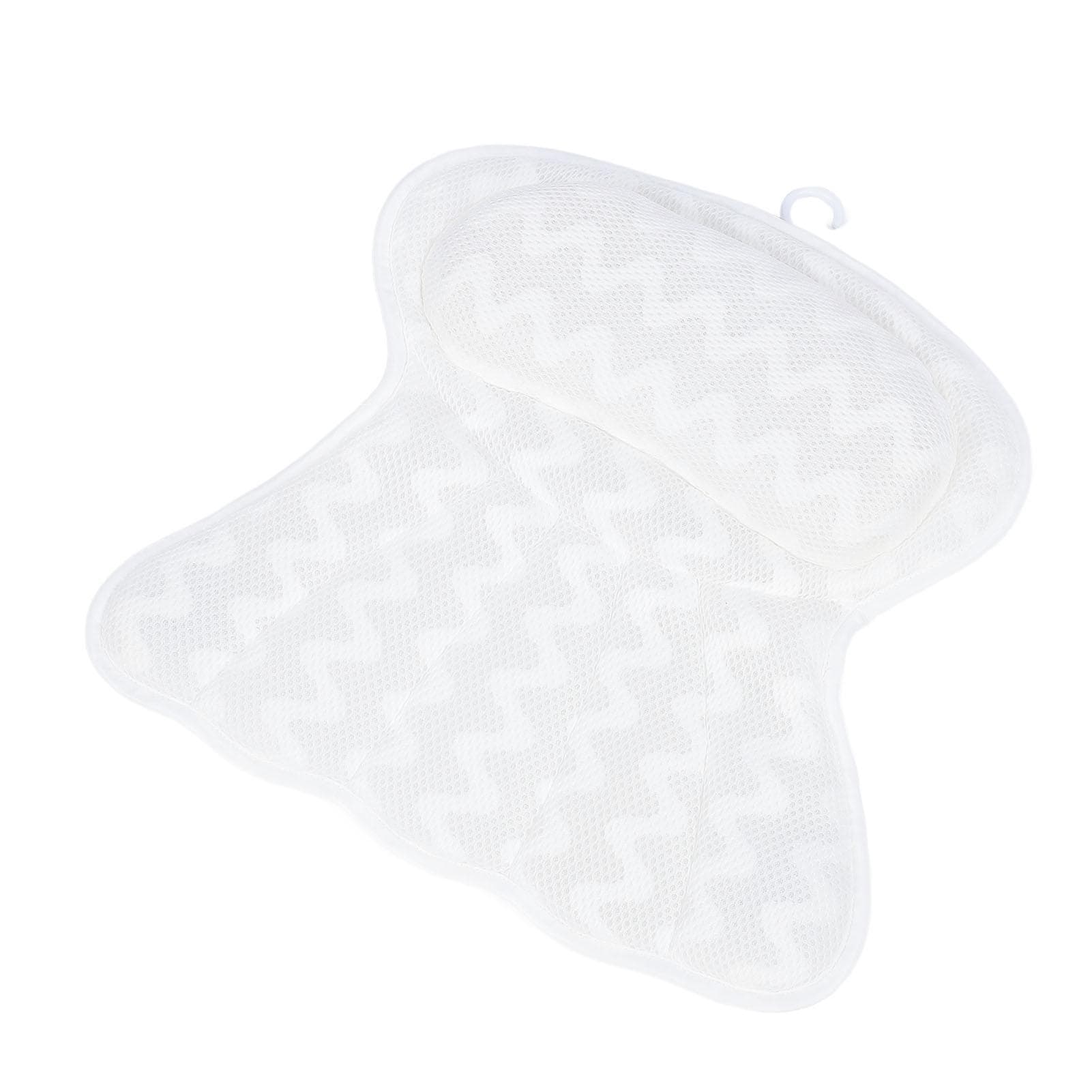 Bath Pillow with 6 Suction Cups Ergonomic Non Slip Bathtub Head Rest Cushion for Neck and Back