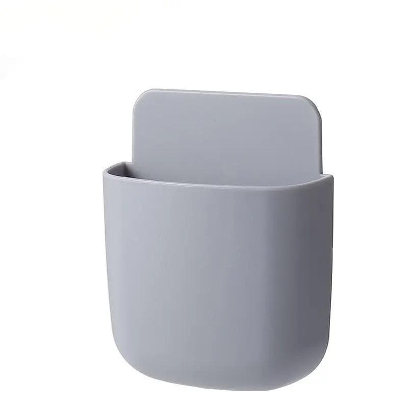 Wall Mounted Storage Box Mobile Phone Plug Holder Stand Rack Remote Control Storage Organizer Case For Air Conditioner TV grey