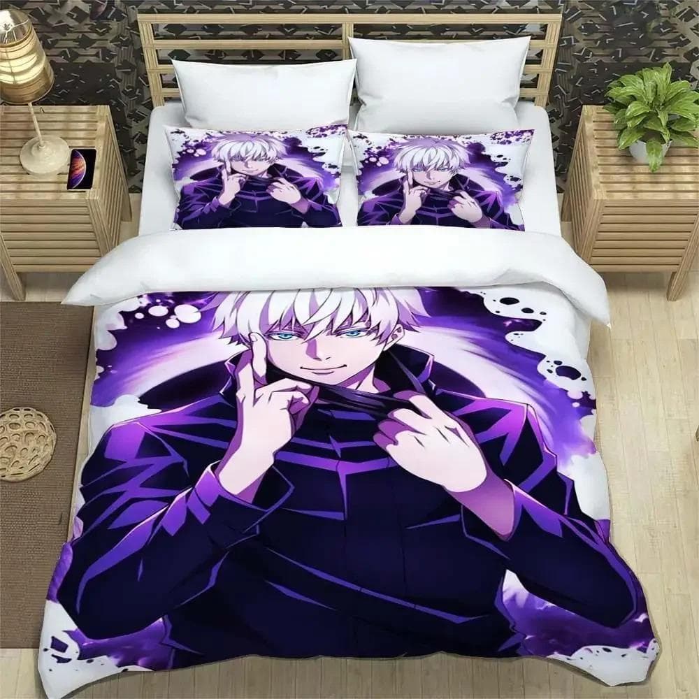 3D Anime Jujutsu Kaisen Satoru Gojo Christmas Gift King Twin Double Child Bedding Set Microfiber or Polyester Duvet Cover Set 70x133cm 2pcs