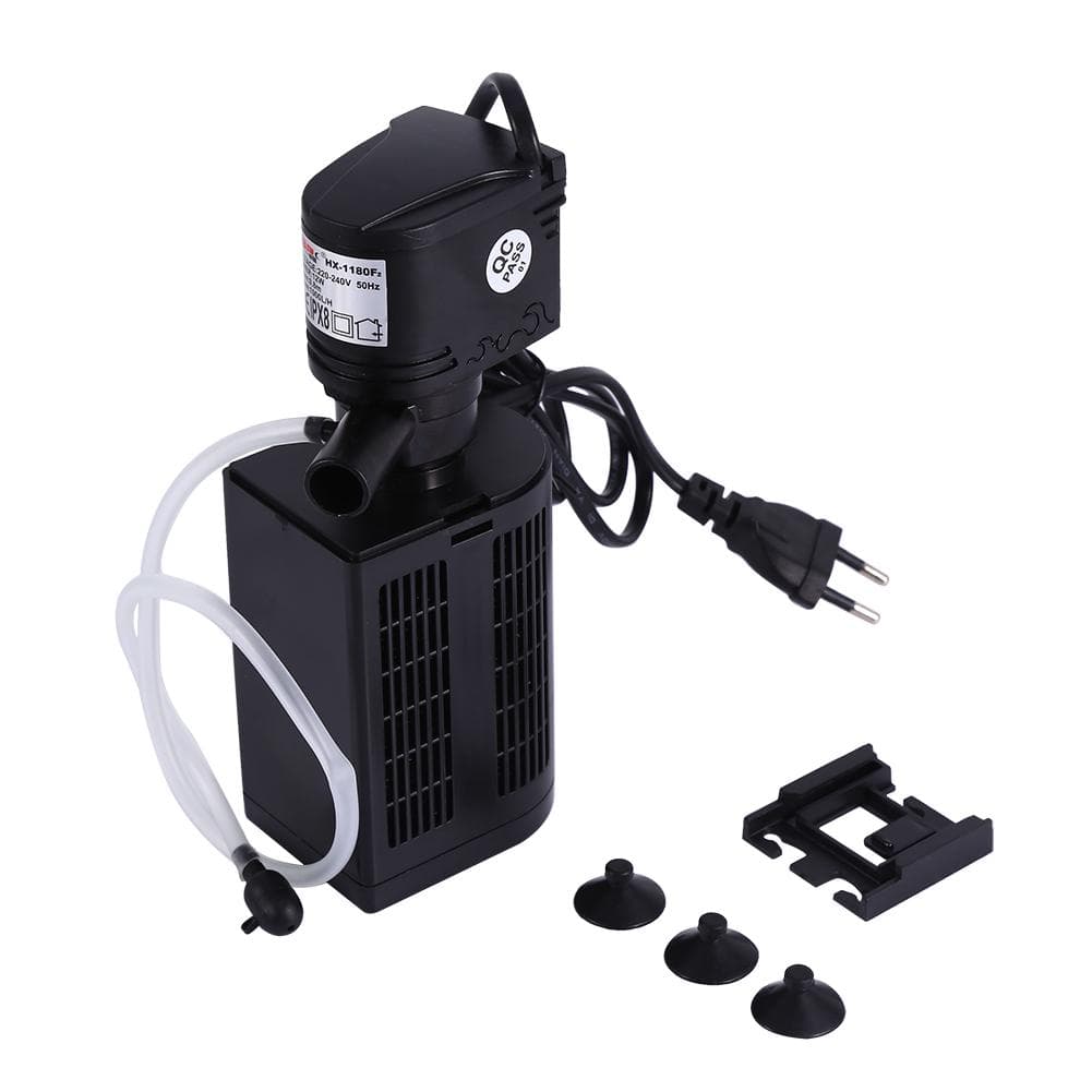 Multi function 3 in 1 Aquarium Filter Submersible Oxygen Pump Purifier Tank Tool (12W)