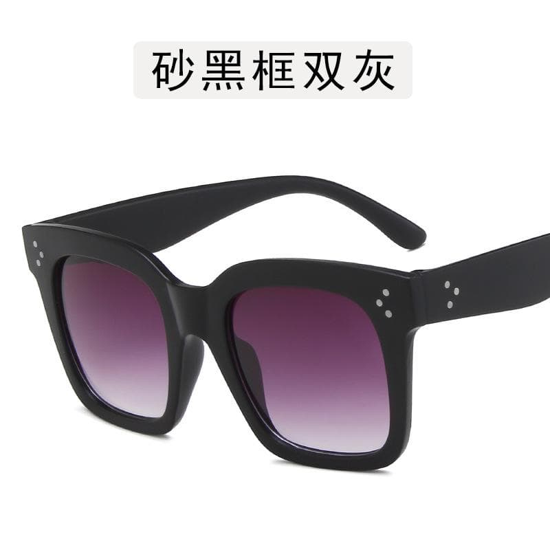 Classic Retro Lady Sunglasses Large Frame Square Three Dots UV400 Vintage Eyewear Gafas De Sol As shown in the figu