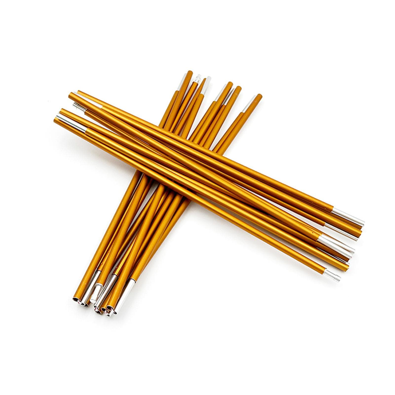 Camping Tent Poles Upgraded 7.9mm Lightweight Aluminum Tent Poles Retractable 2-Pack Golden 4m