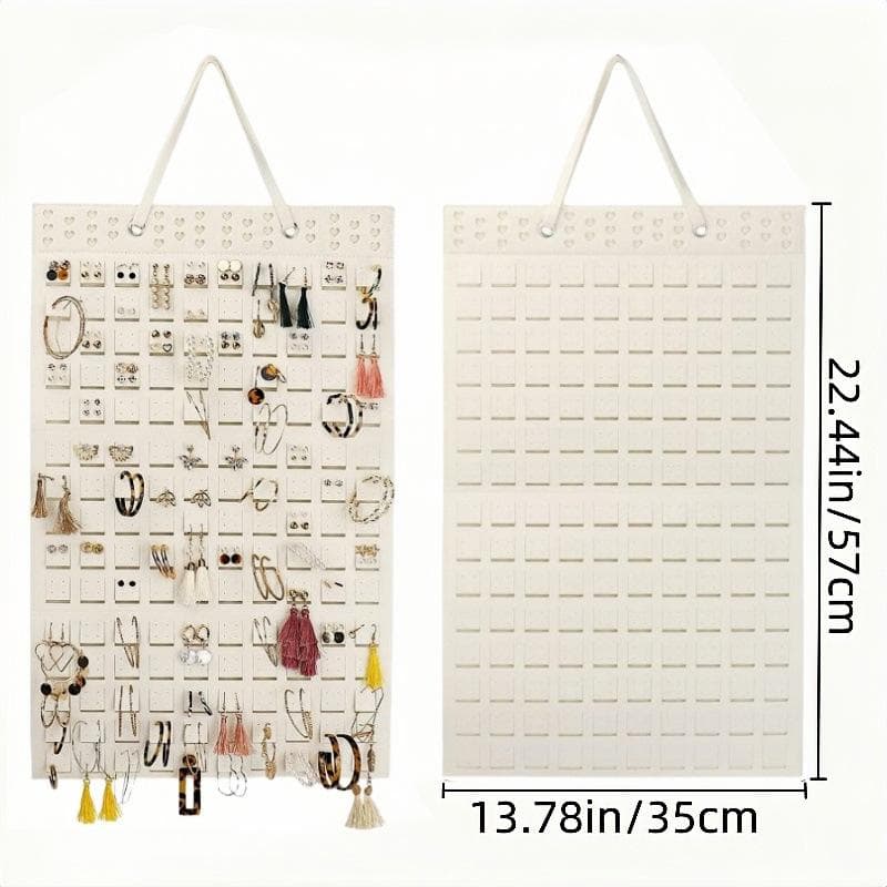1pcs Wall Hanging Brooch Display Storage Hanging Board Badge Button Storage Holder Necklace Earring Hanging Organizer beige