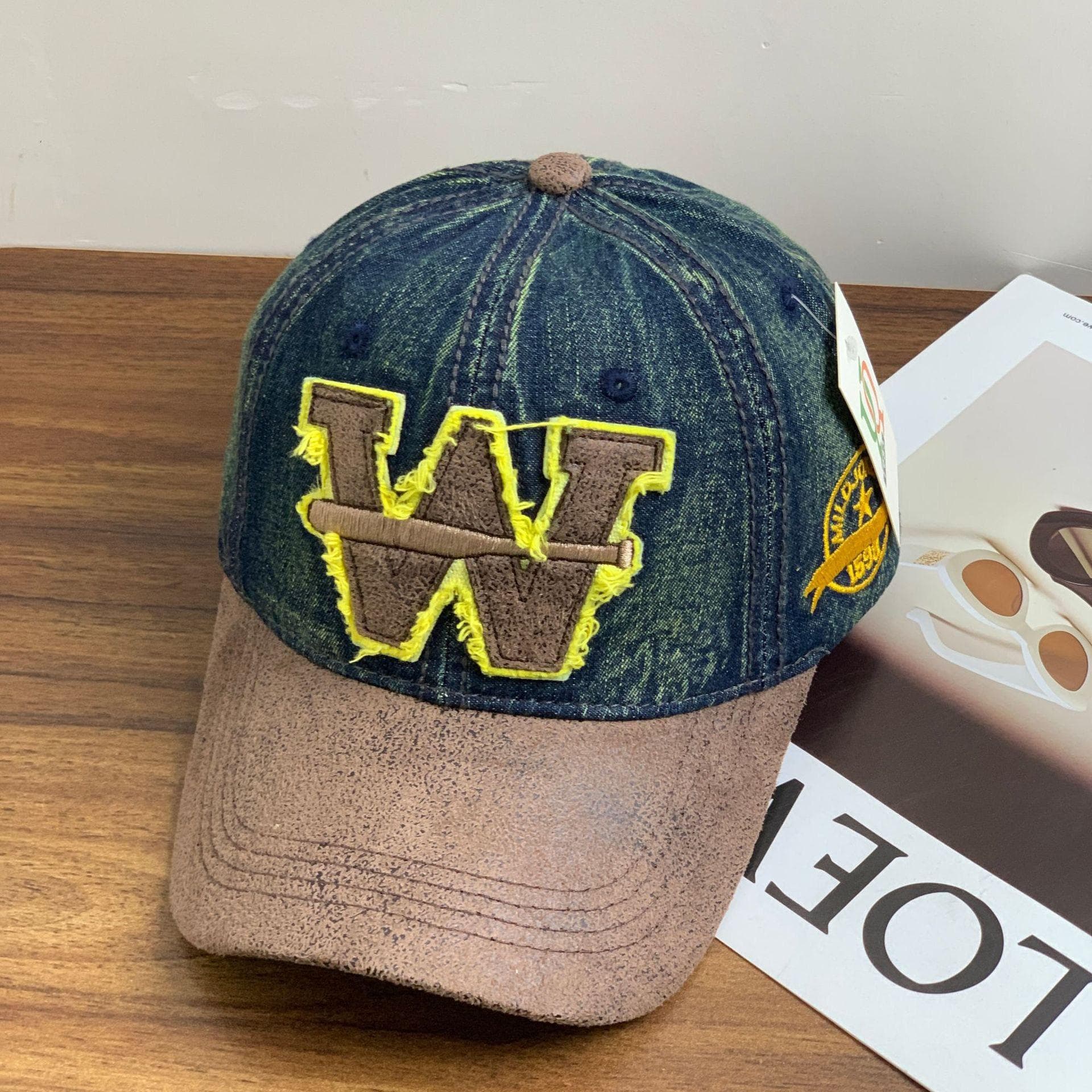 Hot Sale Unisex Washed Cotton Baseball Cap W Letter Embroidery Outdoor Casual Classic Hat for Women And Men 56cm-60cm green