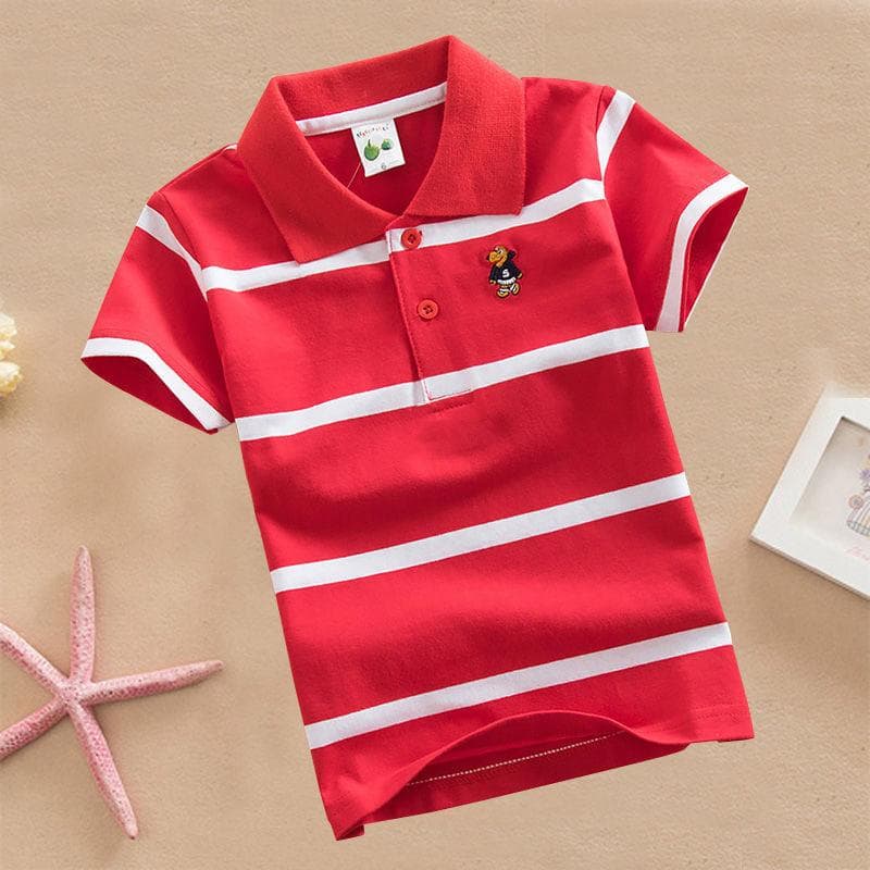 Summer Kids T-shirt Toddler Boys Tees Casual Short Sleeve Polo T Shirt Tops 22/160cm