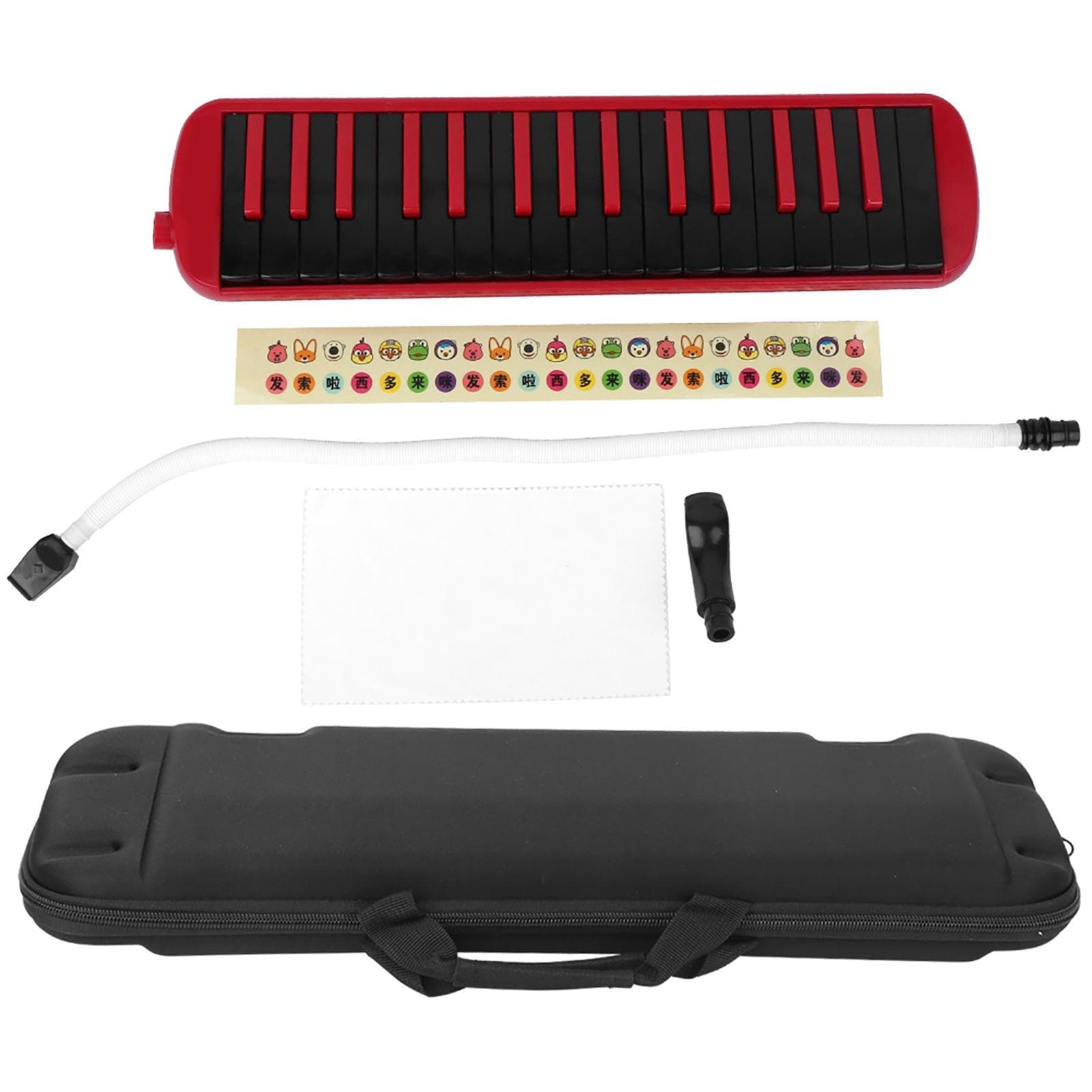 Melodica 32 Key Wind Musical Instrument Suitable for Beginner Practice Bag F32s(Rouge ) red