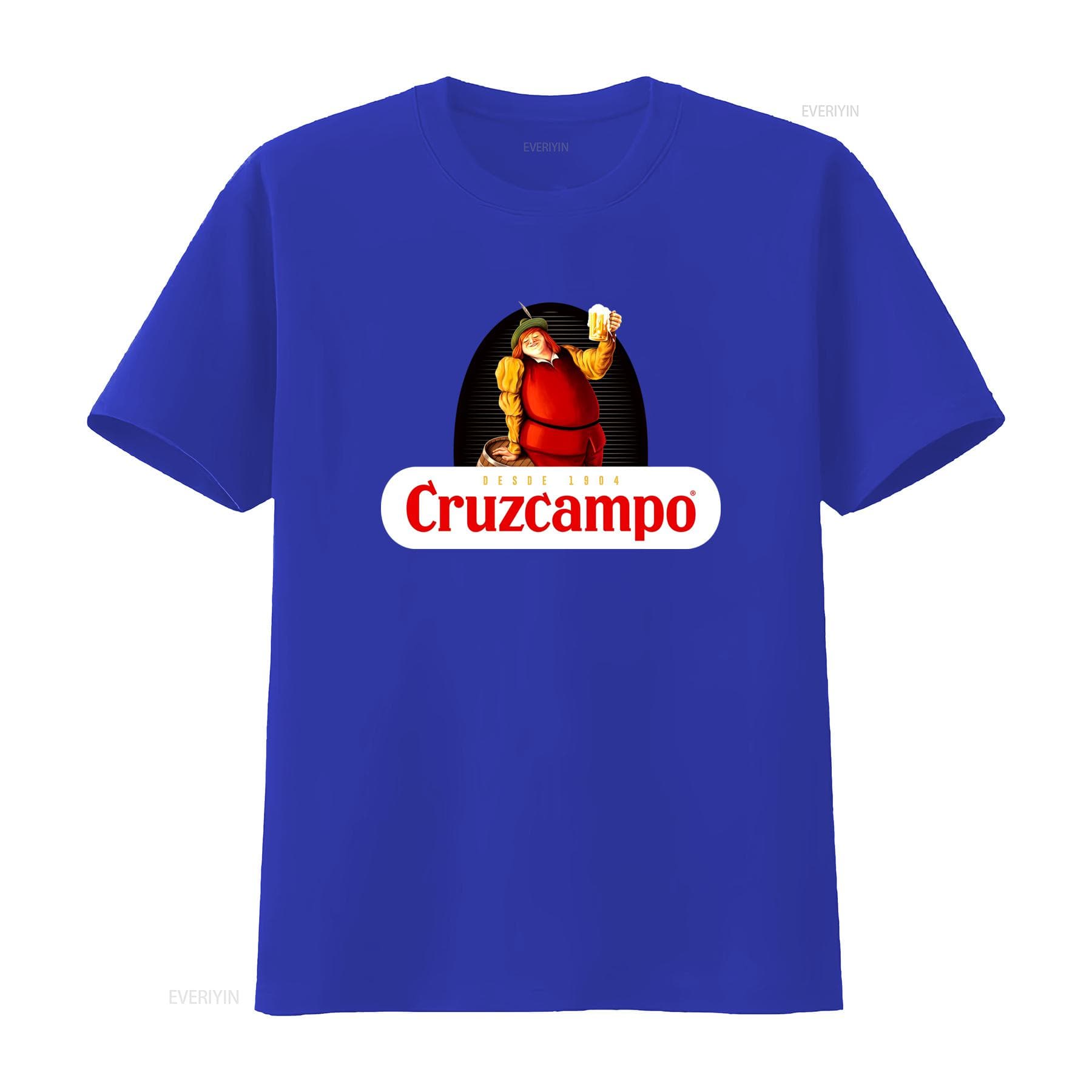 Cruzcampo Vintage Beer Lover T Shirt Classic Cotton for Perfect Christmas vintage Washed Top For Everyday Wear homme Versatile M
