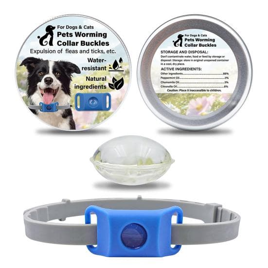 Flea Prevention Tag for Dogs Natural Ingredients Tick Repellent Tag Waterproof B blue