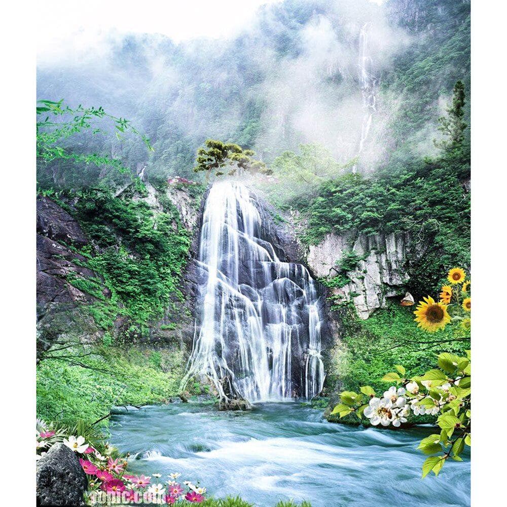 Cross Stitch Kit DIY Diamond Embroidery Mountain waterfall Diamond Painting Mosaic Home Decor 20X30CM