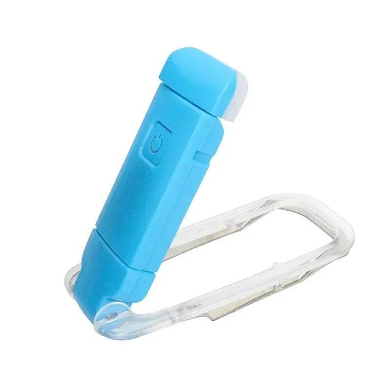 LED USB Rechargeable Book Reading Light Brightness Adjustable Eye Protection Clip Book Light Portable Bookmark Read Light blue