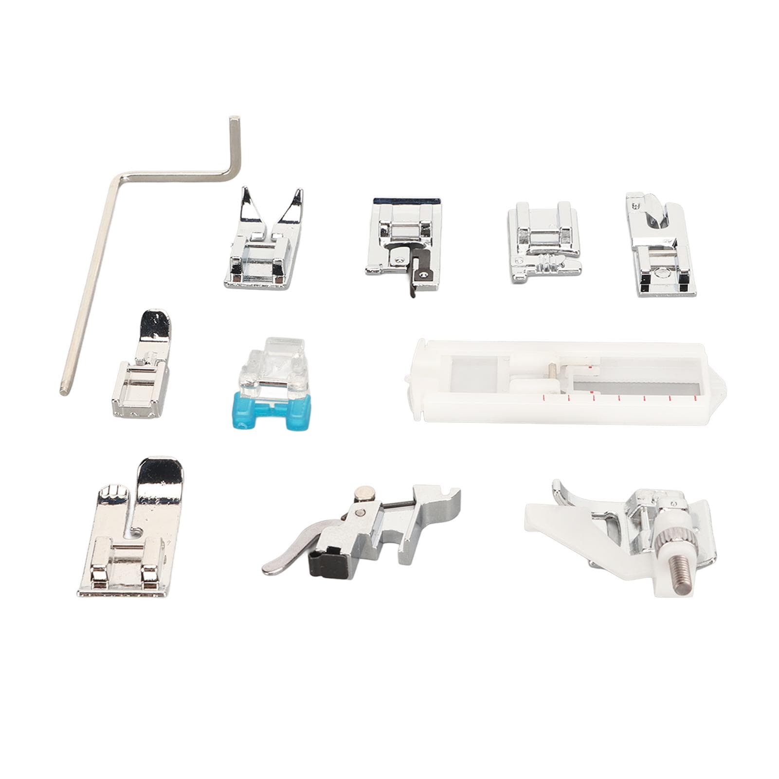 10pcs Sewing Machine Presser Feet Set with Presser Feet Seeker Stays Flat Stainless Steel Presser