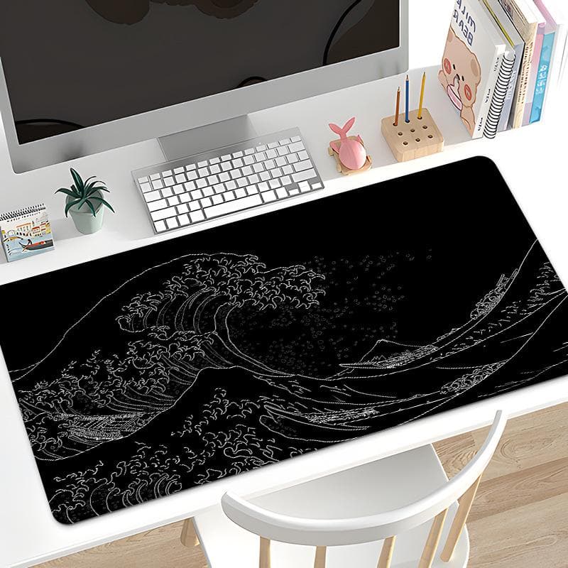 1Pcs Gaming Mouse Pad Large Keyboard Pad 60*30CM Topographic Mouse Pad Black and White Mouse Pad for Keyboard with Anti-Sl