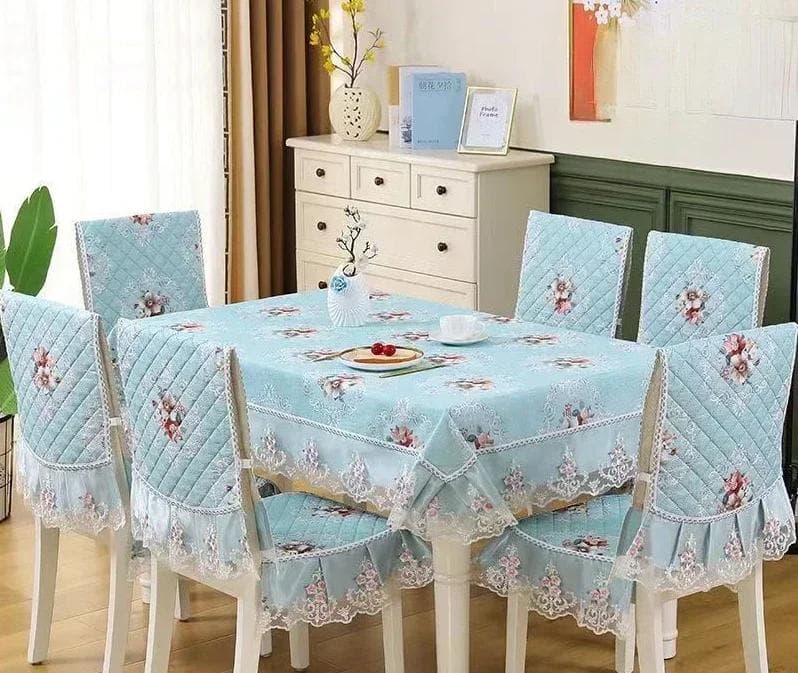 Modern Universal Chair Cover European Lace hem Dining Table Cloth Cushion Set Printed Household Chair Cushion Cover 110x160cm 1pcs